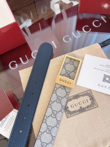 Gucci. Full set of exquisite Gucci square buckle men's new belt, counter-synced