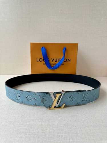 4.0 Cm Lv Dimension Monogram H Ritage Double-Sided Belt Combines Plain Leather A