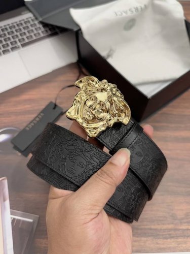 Special Versace Original, 4 Cm Wide Imported Hot-Pressed Patterned Top-Grain Cow