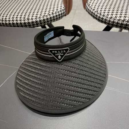 prada Prada Sun Hat For Women Summer Face Covering Large Brim Empty Top Sun H - Click Image to Close