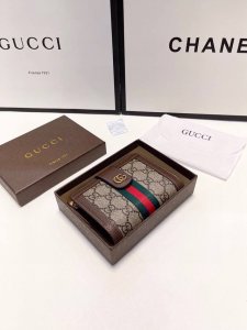 Color: PVC Color Size: 15X10 Gucci style tri-fold short wallet Imported PVC wit