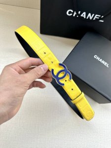 Width 3.0 Cm Chanel Women's Belt, Calfskin, This Buckle, Inner Side Cnc Finish,