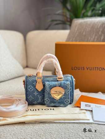 Lv original version with gift box Retro denim small pillow denim bag Yyds casual - Click Image to Close