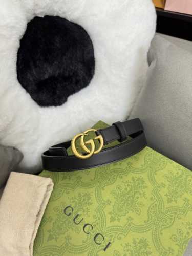 Original Fine Grain Calfskin Lining Imported Special Bottom Width 2.0Cm Retro Gg