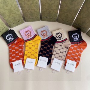 Special Packaging Gucci New Classic Mid-Length Slouch Socks! Five pairs per box,