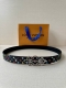 3.0 Wide Lv Double-Sided Belt Made Of Stitched Leather And Small Black And White