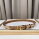 Celine Triomphe Medium Fabric And Calf Leather Belt Yellow-Brown Fabric And Calf