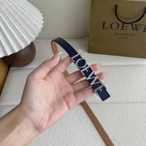 Troewe New Smooth Cowhide Leather Belt, Decorated With Metal Loewe Logo, 1.5Cm W