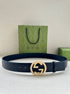 Special width 3.8cm Gucci interlocking double G original textured steel buckle,