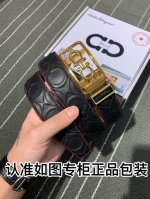 Belt: Ferragamo wooden automatic buckle Ddd. Belt: 100% top-grain cowhide, autom