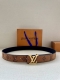 This 3.4 Wide Lv Initiales Double-Sided Belt Is Made Of Brand New Leather With A