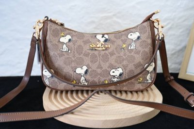 Coach Cbj88 Classic Signature Teri Shoulder Bag, PVC and Leather Crossbody Handb