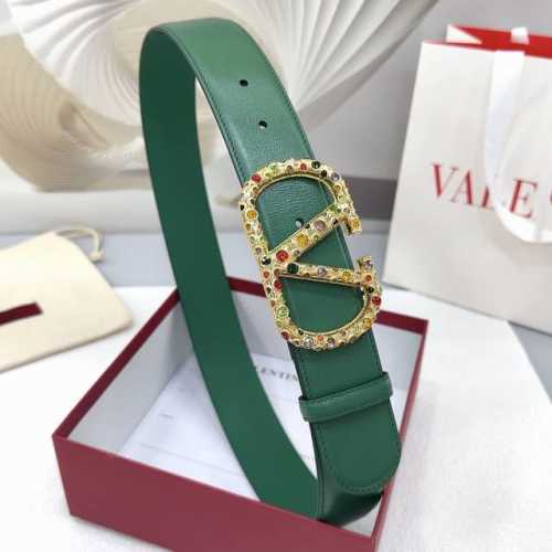 4.0Cm Valentino Belt, Double-Sided Top-Grain Cowhide, Length: .75.80.85.9095.100