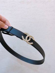 Chanel Pearl and Rhinestone Clogo Buckle Imported Double-Sided Top-Grain Cowhide