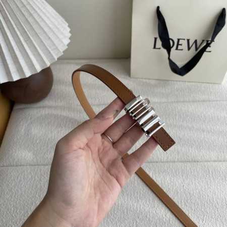 Special Loewe Classic Cowhide Leather Belt With A Shiny Loewe Geometric Belt Buc - Click Image to Close