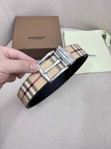 Burberry-Burberry! Men's counter metal buckle, top layer cowhide double-sided ou