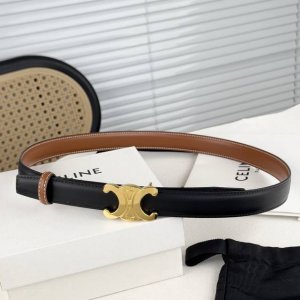 Celin E new three-dimensional buoy buckle women's belt Italian imported calfskin