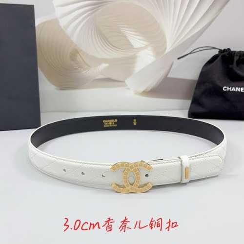 Special 3.0Cm Chanel Belt, Double-Sided Top-Grain Leather, Length: 75.80.85.90.9