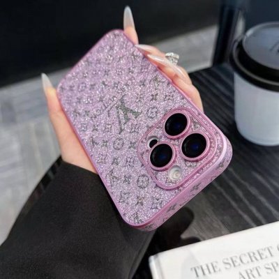 Lv mobile phone case electroplating matte feel full-cover fine hole mobile phone