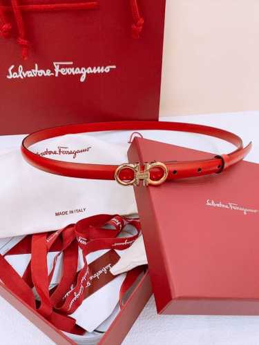 Ferragamo # Classic Gancio belt for women Smooth calfskin plain surface, full of