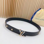 3.0Cm Louis Vuitton New Waist Belt, Double-Sided Top-Grain Cowhide Leather, Leng