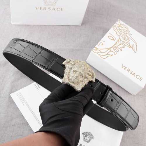 versace Versace Pigskin Pattern Starry Sky Diamond Buckle Series Men's Double