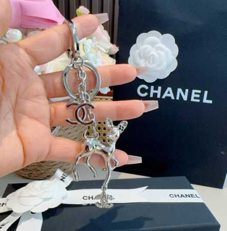 Chanel Deer Keychain Charm~Bag Charm Car Key Charm Classic double C logo, luxury - Click Image to Close