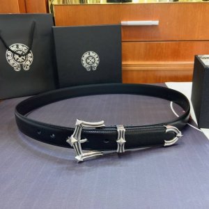 Chrome Hearts Star Style Pin Buckle Belt [Fixed Style], Silver-Plated S925 Brass