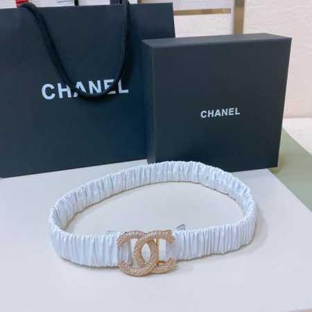 Chanel Cc rhinestone brass logo buckle, calfskin leather, silver and gold metal, - Click Image to Close
