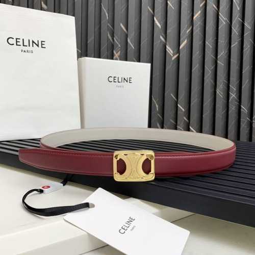 Medium Triomphe-style Reversible Belt in Taurillon and Natural Cowhide Leather