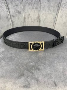 Width: 4.0 Cm Versace This Canvas Belt With A Leather Sole Features The Iconic V