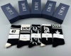 Special Dior Dior D new women's mid-calf socks, one box of five pairs of pure co