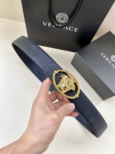 Versace: This Versace belt is crafted from supple top-grain Greca leather with a