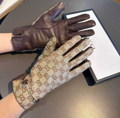 2025 New Exclusive First Release Touchscreen Gloves Gucci New High-End Lambskin