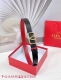 3.0Cm Valentino Double-Sided Striped Belt Double-Sided Top Layer Cowhide Leat