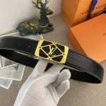 lv Special Leather Belt Series Original Hardware Boutique Stainless Steel Buc