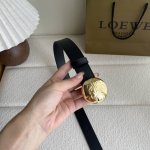 Loewe New Smooth Calf Leather Belt With Metal Loewe Brand Logo, 2.8 Cm Wide, Fiv