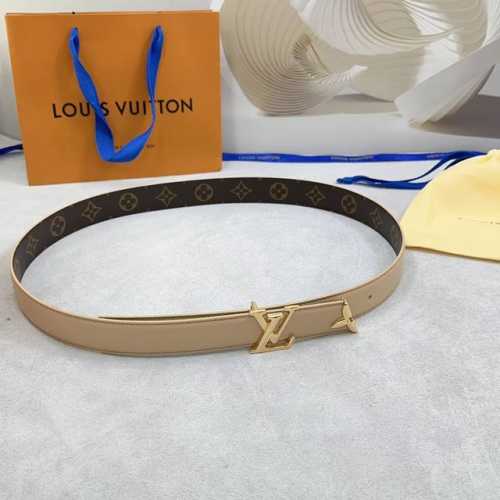 3.0Cm Louis Vuitton Lv Belt, Double-Sided Top-Grain Leather, Length: 75.80.85.90