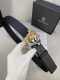 Width 4.0 Cm Versace This Soft Plain-Weave Leather Belt Features A Gold And Silv