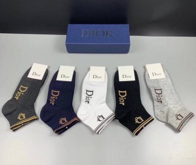 Special Dior Dior D home new short socks, a box of five pairs of pure cotton mat