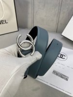 Width 3.0 Cm Chanel Fine Grain Calfskin Gold, Silver, Gunmetal Metal Buckle.