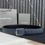 This Belt Is Crafted From Grain-Textured Leather, Showcasing A Rustic Texture. T