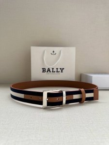Bally New Men's Casual Cloth and Leather Dual-use Belt Width 3.4cm This canvas b