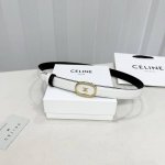 Celin E New 3D Buoy Buckle Women's Belt, Italian Imported Calfskin with Brass Bu