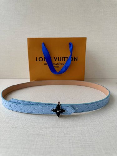 2.0 Wide Lv Mini Flowergram double-sided belt is made of Monogram canvas and sti