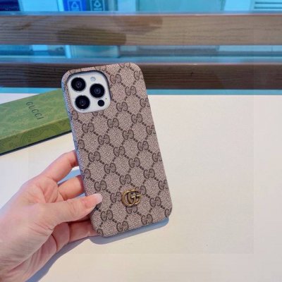 Gucci Classic Old Flower Shell Metal Label Oil Edge Mobile Phone Case Official W