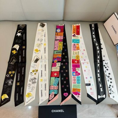Chanel's Twilly scarves are here! Chanel's truly adorable little scarves! Every