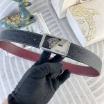 Versace Special Leather Belt Series, Original Factory-Made Premium Stainless Ste