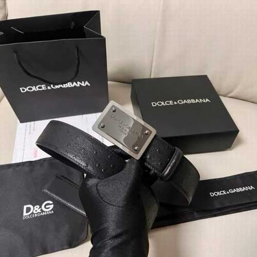 Special Dg, 4.0 Cm Wide Dolce&Gabbana New Men's Ostrich-Patterned Belt With A Ne
