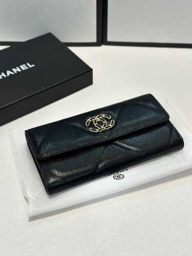 Color: Black Size: 19X10 Timeless classic, Chanel bi-fold wallet has been shipp